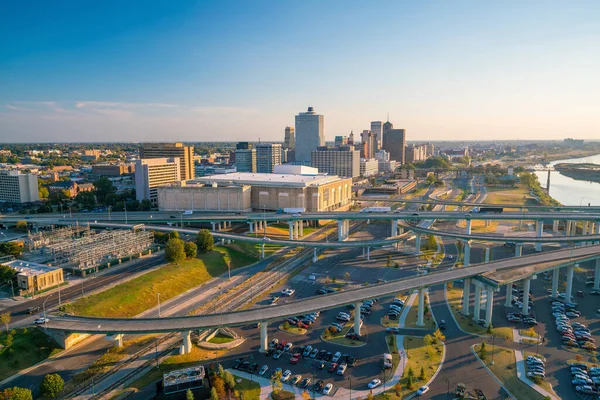 Letecký Pohled Panorama Centra Memphisu Tennessee Usa — Stock fotografie