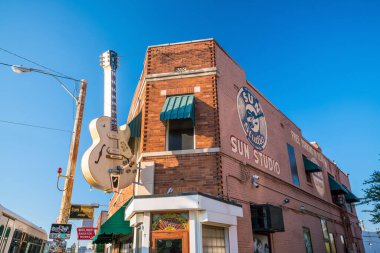Memphis, Usa - 13 Kasım 2016 'da Memphis' teki Sun Studios. Bu tarihi kayıt stüdyosu Elvis Presley 'in ilk albümünü çıkardığı yerdi..