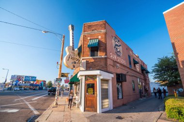 Memphis, Usa - 13 Kasım 2016 'da Memphis' teki Sun Studios. Bu tarihi kayıt stüdyosu Elvis Presley 'in ilk albümünü çıkardığı yerdi..