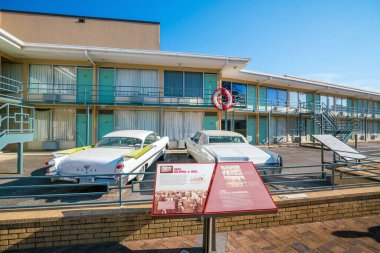 Memphis, Usa - 13 Kasım 2016: Ulusal Sivil Haklar Müzesi. Martin Luther King 'in suikasta uğradığı eski Lorraine Motel' in etrafına inşa edilmiş.