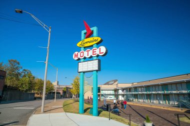 Memphis, Usa - 13 Kasım 2016: Ulusal Sivil Haklar Müzesi. Martin Luther King 'in suikasta uğradığı eski Lorraine Motel' in etrafına inşa edilmiş.