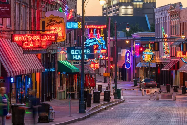 Memphis Usa Nov Neon Jelek Híres Blues Klubok Beale Street — Stock Fotó