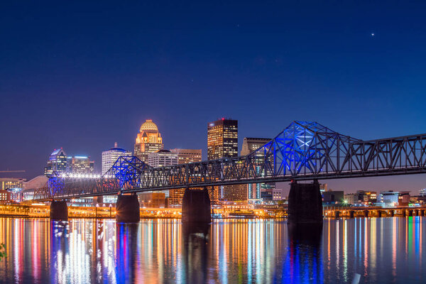 View of  Skyline downtown Louisville in Kentucky USA