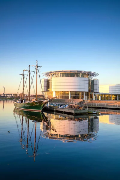 Milwaukee Panorama Soumraku Odrazem Města Jezeře Michigan Přístavní Molo — Stock fotografie