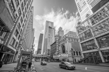Chicago - 20 Haziran: Ünlü Chicago Theater 20 Haziran 2016 yılında Chicago, Illinois State caddesinde. 1921 yılında açıldı, tiyatro 1980 's yenilenmiştir 