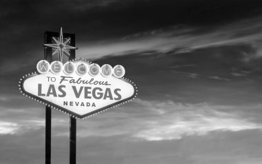  Las Vegas, Nevada Usa gün batımındaki Muhteşem Las Vegas tabelasına hoş geldiniz.