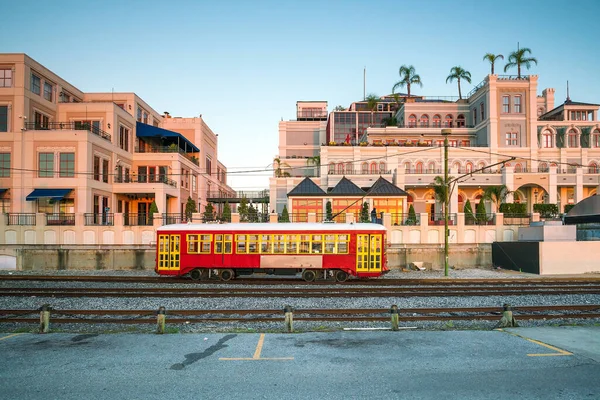 Red Streetcar Line New Orleans Louisiana Usa — Stock Photo, Image