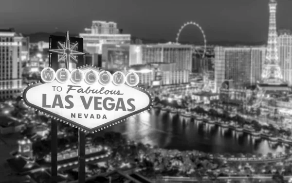 Bienvenue Fabuleux Panneau Las Vegas Nevada Avec Vue Sur Fond — Photo