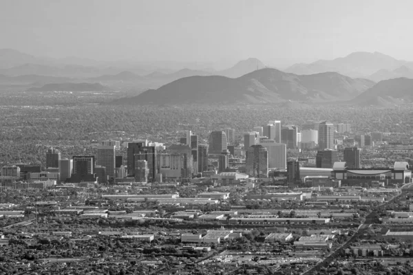 Bovenaanzicht Van Downtown Phoenix Arizona Bij Zonsondergang — Stockfoto