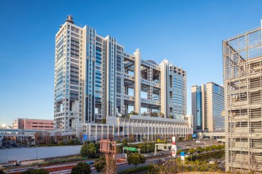 TOKYO, JAPONYAN - 9 Aralık 2016 Tokyo, Japonya 'daki Fuji TV Genel Merkezi