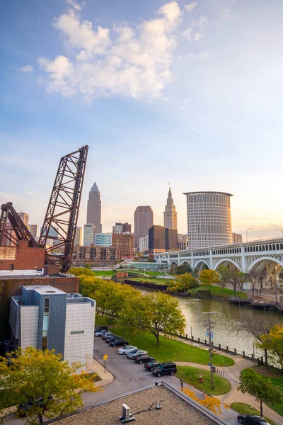 Widok Panoramę Centrum Cleveland Ohio Usa — Zdjęcie stockowe