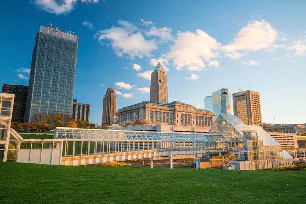 Widok Panoramę Centrum Cleveland Ohio Usa — Zdjęcie stockowe