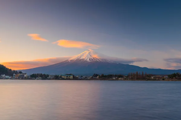 日本川口湖富士日出 — 图库照片