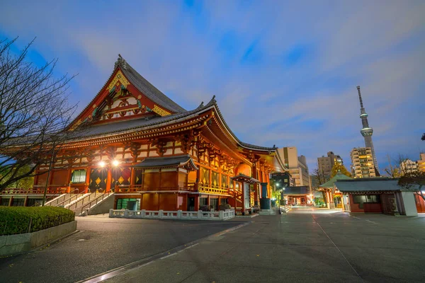 Asakusa Bölgesi Ndeki Sensoji Tapınağı Tokyo Japonya Gece — Stok fotoğraf