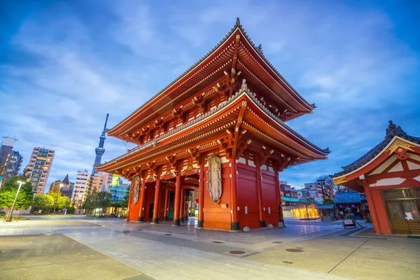 Asakusa Bölgesi Ndeki Sensoji Tapınağı Tokyo Japonya Gece — Stok fotoğraf