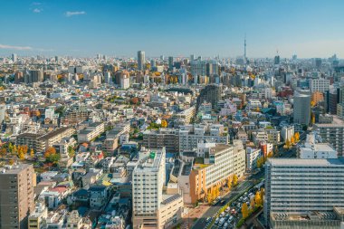 Tokyo şehir merkezinde gökyüzü mavi ile Japonya 'da gökyüzü
