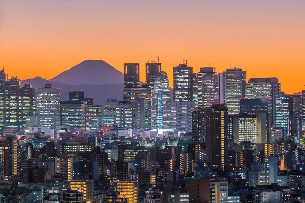 東京スカイラインと日本の富士山 — ストック写真