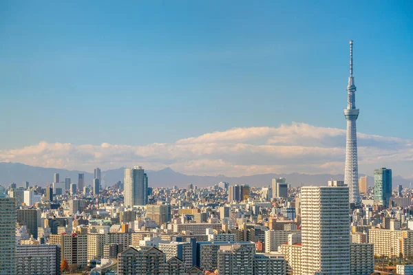 Tokyo Şehir Merkezinde Gökyüzü Mavi Ile Japonya Gökyüzü — Stok fotoğraf