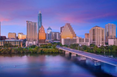 Austin, Teksas 'ın merkezindeki Skyline, ABD