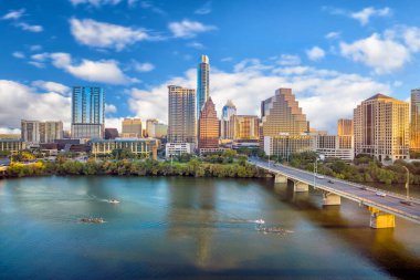Austin, Teksas 'ın merkezindeki Skyline, ABD