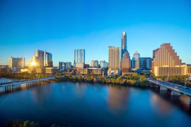 Austin, Teksas 'ın merkezindeki Skyline, ABD
