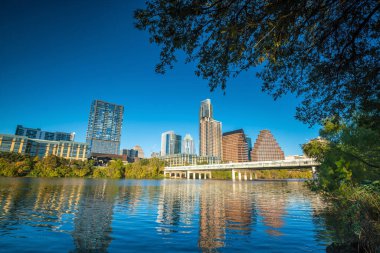Austin, Teksas 'ın merkezindeki Skyline, ABD