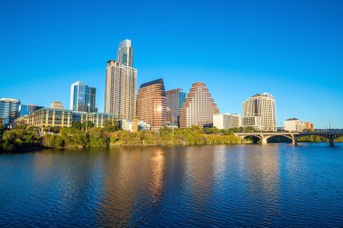 Austin, Teksas 'ın merkezindeki Skyline, ABD