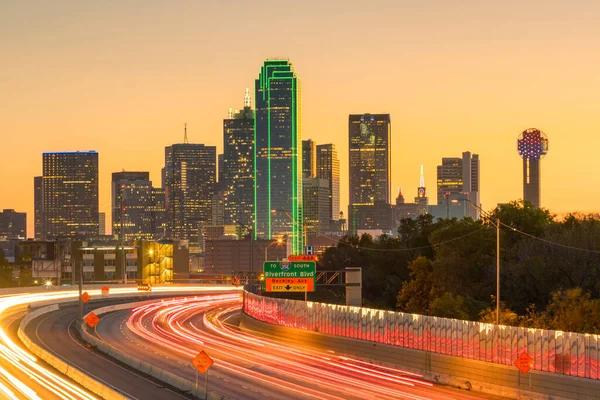 Dallas Downtown Skyline Twilight Texas Amerikai Egyesült Államok — Stock Fotó