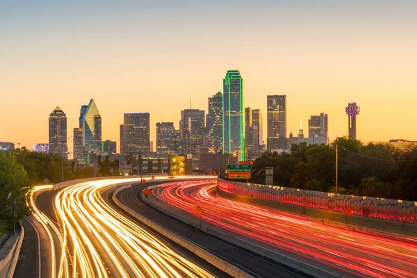 Ciudad Dallas Skyline Twilight Texas — Foto de Stock