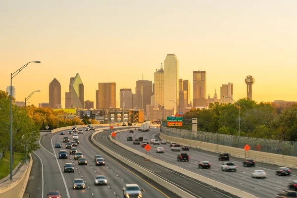 Dallas Downtown Skyline Twilight Texas Amerikai Egyesült Államok — Stock Fotó