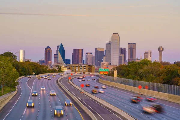 Ciudad Dallas Skyline Twilight Texas — Foto de Stock