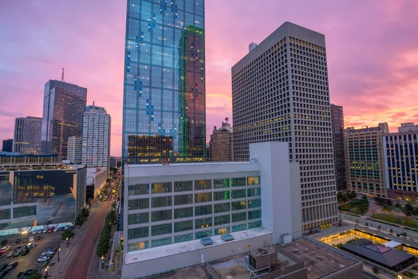 Dallas Skyline Del Centro Crepuscolo Texas Stati Uniti — Foto Stock