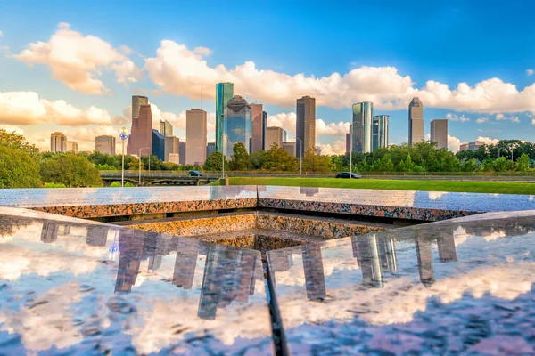 Downtown Houston Skyline Техасі Чорнилом — стокове фото