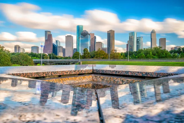 Centro Houston Skyline Texas Con Bluesky — Foto de Stock