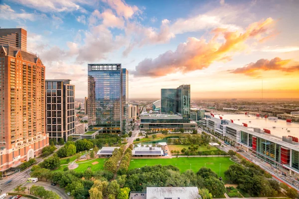 Downtown Houston Skyline Texas Usa Vid Skymning — Stockfoto