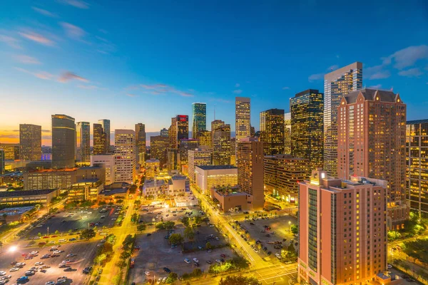 Downtown Houston Skyline Texas Verenigde Staten Bij Schemering — Stockfoto