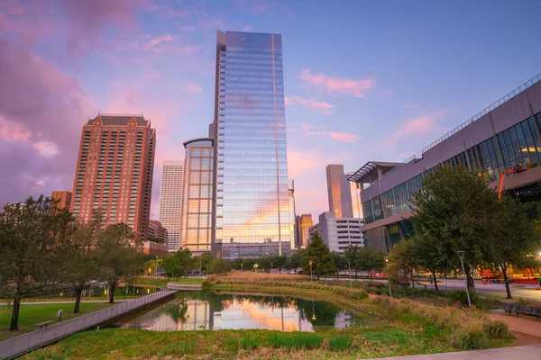 Downtown Houston Skyline Texas Verenigde Staten Bij Schemering — Stockfoto
