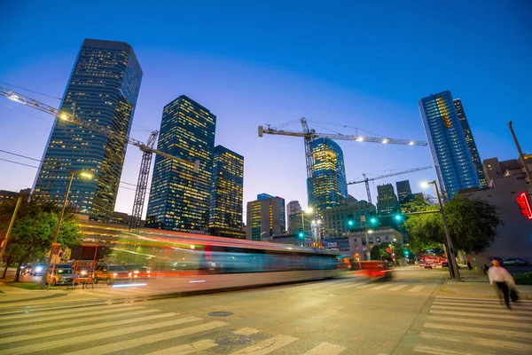 Downtown Houston Skyline Texas Verenigde Staten Bij Schemering — Stockfoto