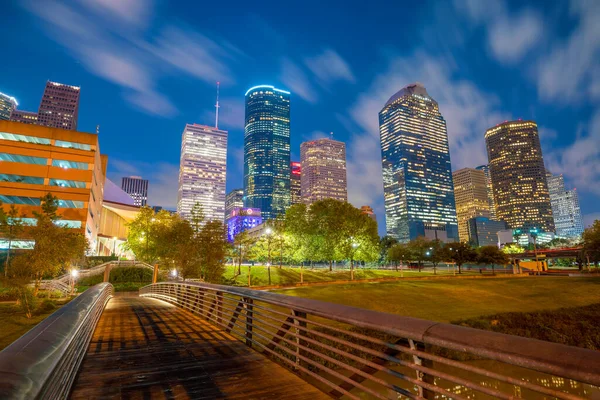 Downtown Houston Skyline Texas Eua Crepúsculo — Fotografia de Stock
