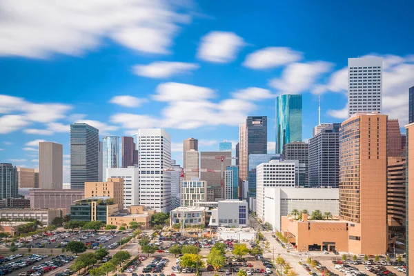 Downtown Houston Horizonte Texas Eua Com Bluesky — Fotografia de Stock