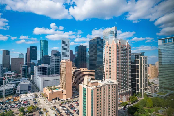 Downtown Houston Ορίζοντα Στο Τέξας Ηπα Bluesky — Φωτογραφία Αρχείου