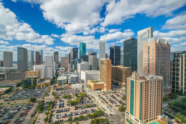 Downtown Houston Horizonte Texas Eua Com Bluesky — Fotografia de Stock