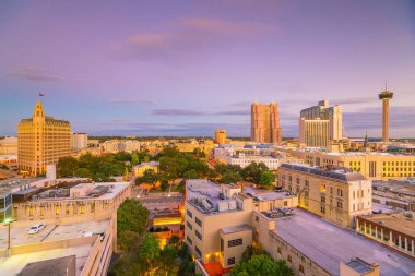 Teksas 'ta San Antonio şehir merkezinin en iyi manzarası
