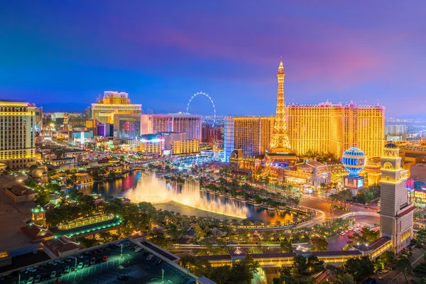 Letecký Pohled Las Vegas Strip Nevadě Jak Vidět Noci Usa — Stock fotografie