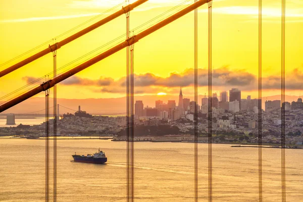 Golden Gate Bridge San Francisco California Amanecer — Foto de Stock