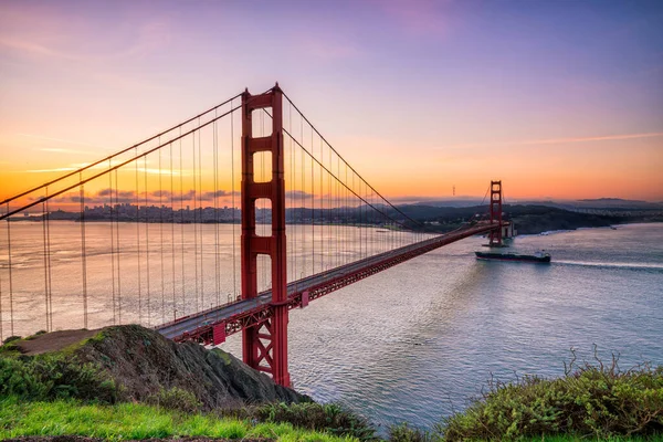 Golden Gate Köprüsü San Francisco Kaliforniya Gün Doğumunda — Stok fotoğraf