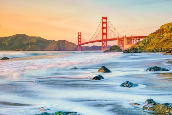 Golden Gate Bridge San Francisco Californië Bij Zonsondergang — Stockfoto