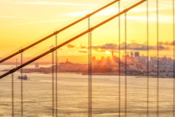 Golden Gate Bridge São Francisco Califórnia Eua Nascer Sol — Fotografia de Stock