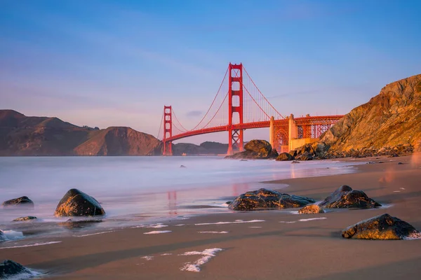 Golden Gate Köprüsü San Francisco Kaliforniya Gün Batımında — Stok fotoğraf