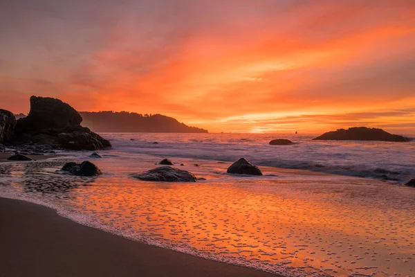 Plaża Marshalla Zachodzie Słońca San Francisco Usa — Zdjęcie stockowe